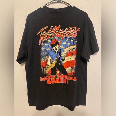 Hot Ted Nugent Rocking American Again Black Tee Shirt S To 5XL TU512 Unisex T-Shirt