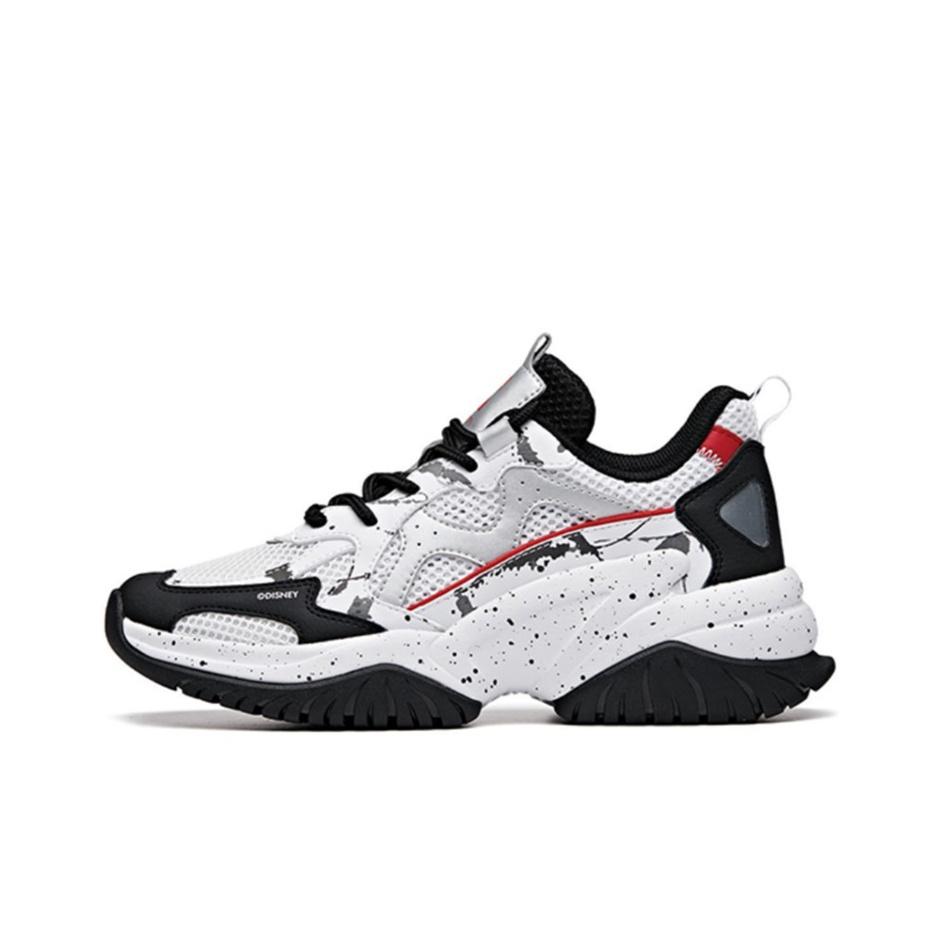 Anta Mesh Synthetic Leather Shock Absorbing Non-Slip Wear-Resistant Lightweight Low-Top Dad Shoes Women sneaker Black White Red 922027033-4