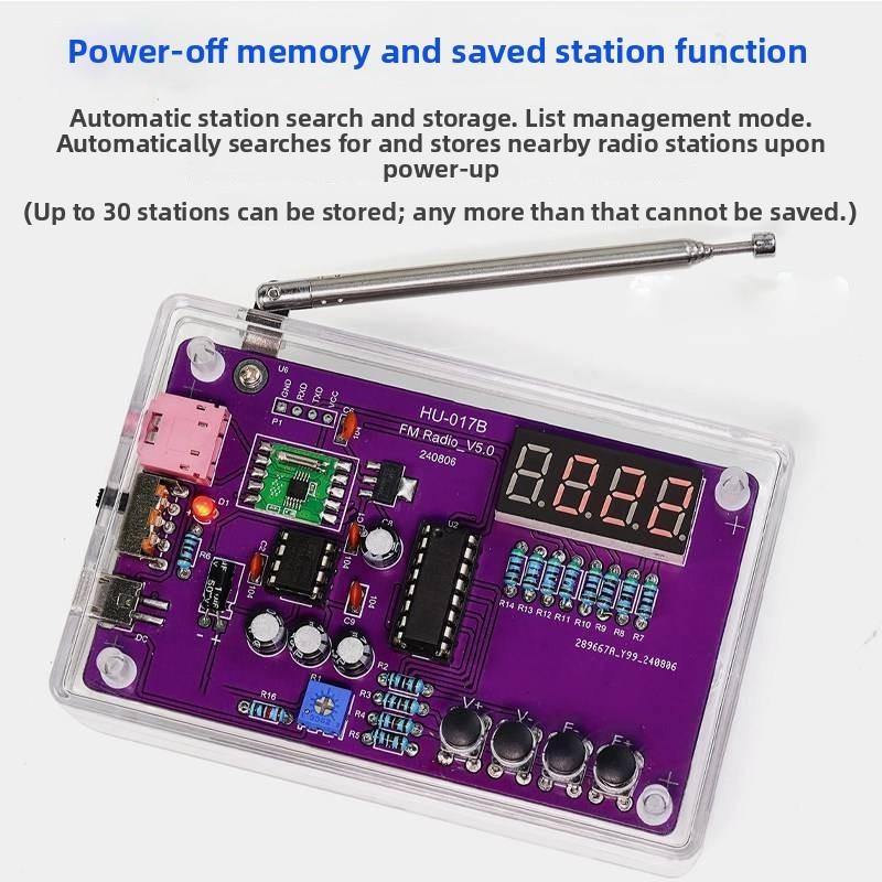 Radio Assembly Kit With Fm Frequency Tuning For Electronics Hobbyists And Diy Makers