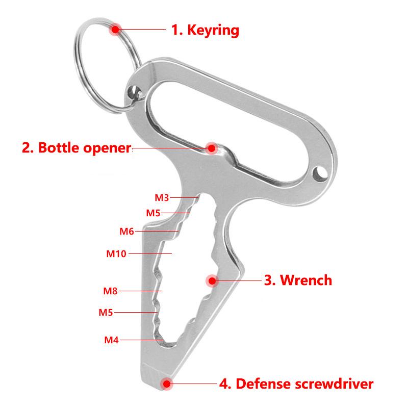 Outdoor Camping Supplies Stainless Steel Edc Spike Wrench Multifunctional Tool Portable Bottle Opener