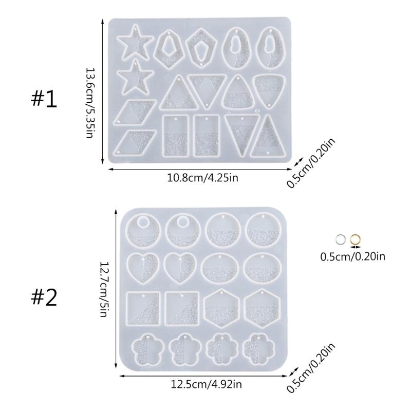 Shiny Glossy Silicone Resin Molds Geometry-shaped Earrings Mold DIY Keychain Pendant Jewelry Epoxy Resin Crafting Molds