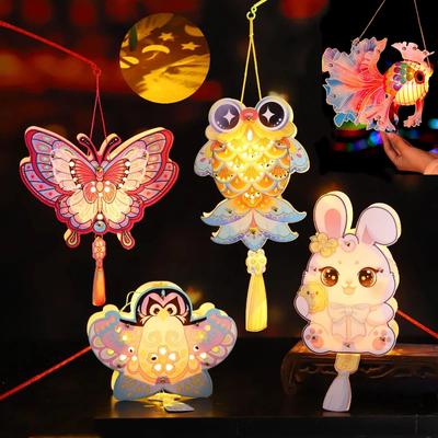 Handmade DIY Fish Lantern Autumn Festival Chinese Paper Lantern Hanging Fish Lanterns Mid-autumn Party Paper Lanterns Gifts