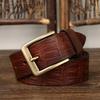 Belt Men's Retro First Layer Cow Leather Belt Men's Leather Pin Buckle Fashion Trend Embossed