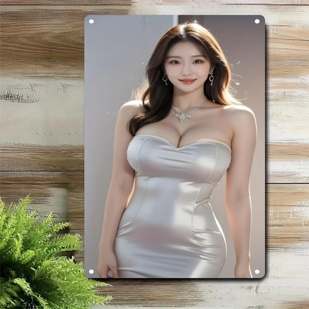Metal Wall Art Decor Sign Korean Iron Panel for Home Bar Cafe Durable 2D Wall Hanging Easy Mount Christmas Gift