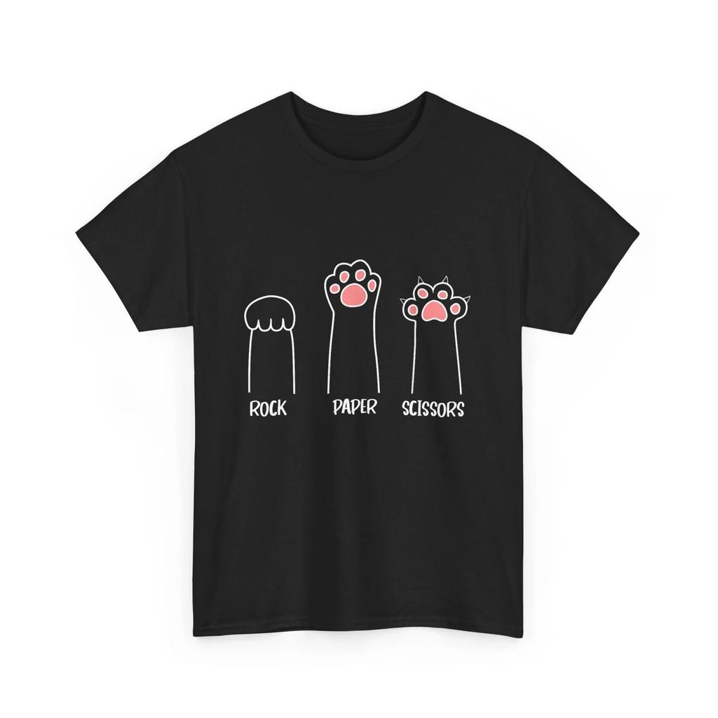 Pierre Papier Ciseaux Jeu de Mains Mignonne Patte Chat Drôle T-Shirt
