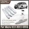 Deurklink Cover Voor Nissan Micra March K13 Renault Pulse 2011~2016 2012 2013 2014 2015 Auto Chroom Buitendeurhandgrepen Accessoires