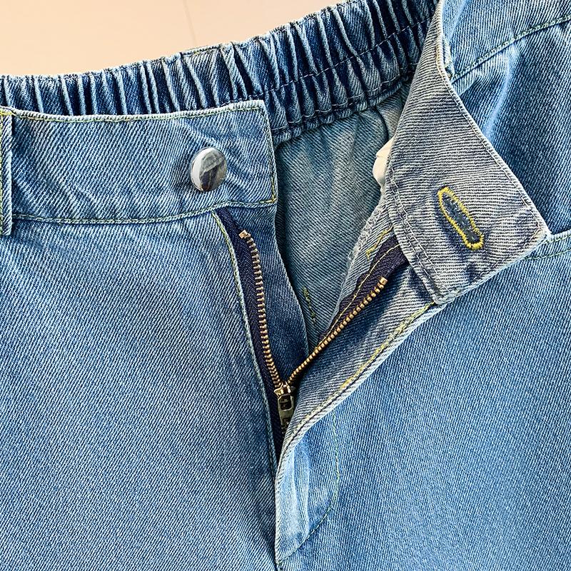 DIMANAF 2026 Neue Damen Jeans Hosen in Übergröße Denim Baumwolle Locker Lässig Elastische Taille Mode Damen Shorts Kleidung Sommer