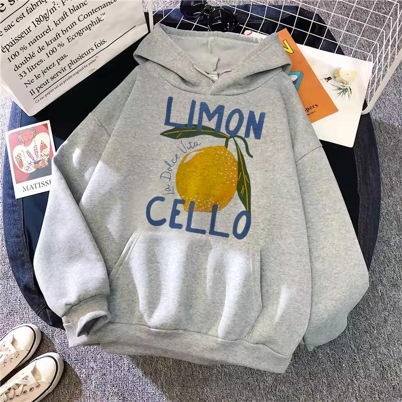 Limoni Di Amalfi Zitronen Grafik Hoodies Damen Herren Neue Trend Kollektion Sweatshirt Mode Schriftzug Pullover Streetwear Kleidung