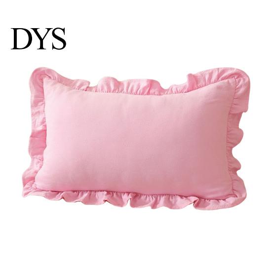 Quadratischer Schlafsofa-Deko-Rüschen-Kissenbezug, Baumwoll-Karomuster-Hülle mit Rüschenrand, 18x18 Unifarbene Kissen Zoll 20x12 Dekorative Hülle für