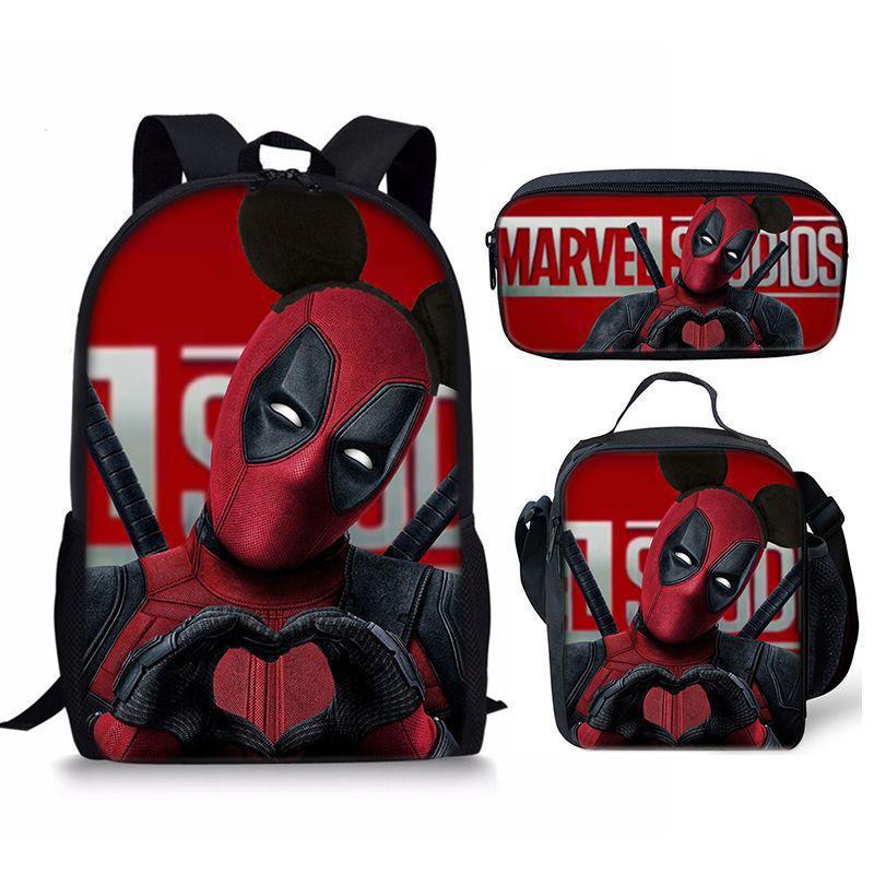 Backpack Satchel Pencil Case Three-Piece Set Student Schoolbag Cartoon Children'S Backpack