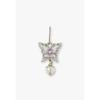 ANNA SUI Butterfly Motif Dangle Hook Earrings Silver Plated Titanium Post SAMA1540 XW