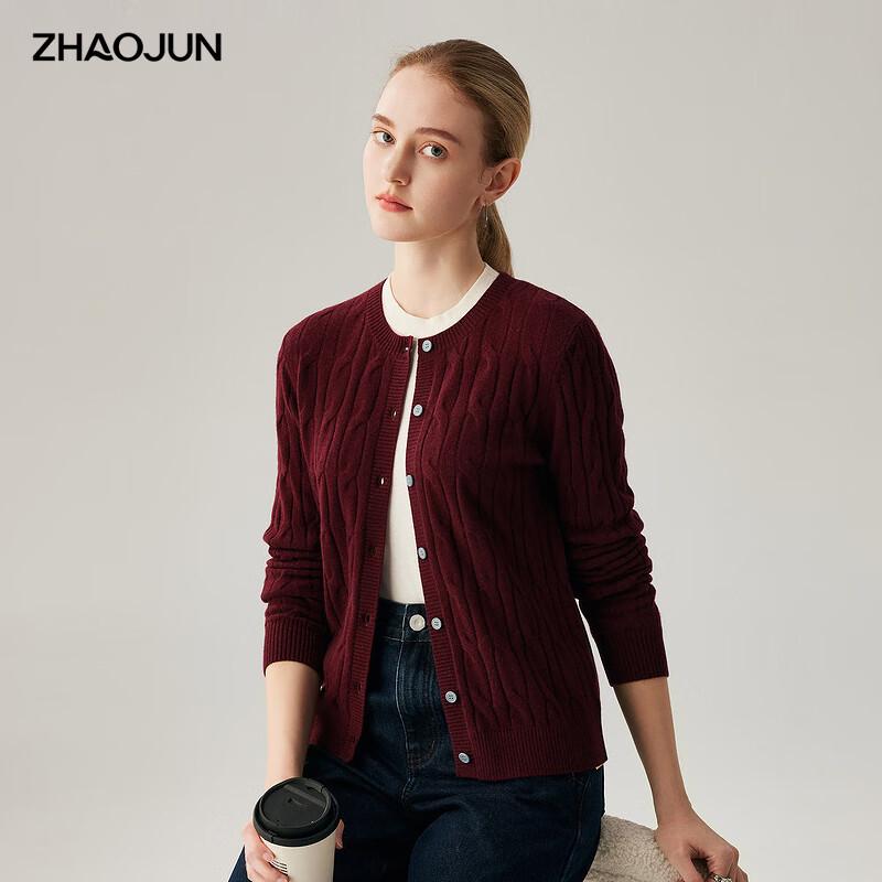 

Zhaojun Women s 100% Cashmere Cable Knit Cardigan L