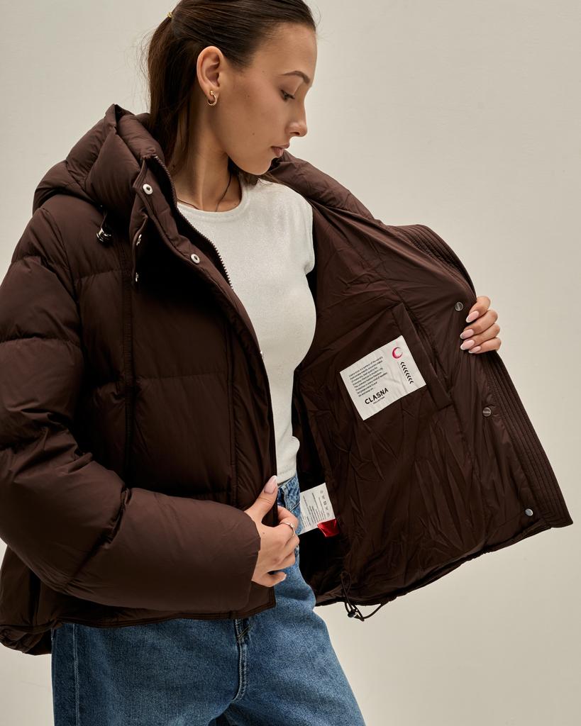 Куртка зимняя Clasna 27978 XS коричневая