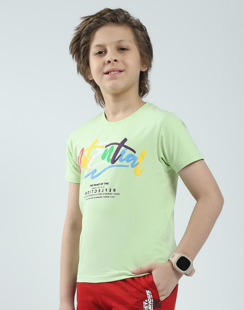 Monte Carlo Boy's Regular Fit Printed Half Sleeve T-Shirt