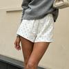 Satin gepunktete Shorts Damen Hoher elastischer Bund Locker Weiter Bein A-Linie Sommer Lässig Streetwear Lounge Strandurlaub Mini-Shorts für Damen