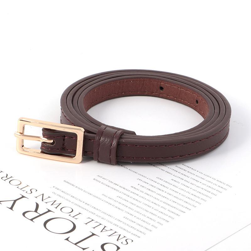 

Minimalist Pu Leather Womens Thin Belt With Pin Buckle For Office And Casual Wear