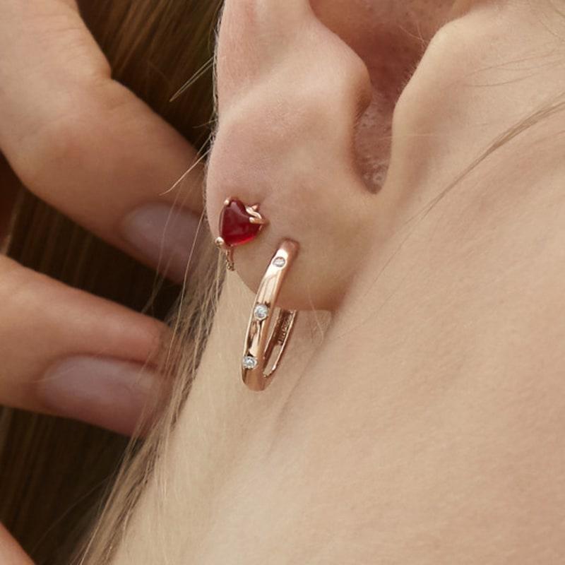 Own 14K Jelly Heart One-Touch Earrings (Individual)