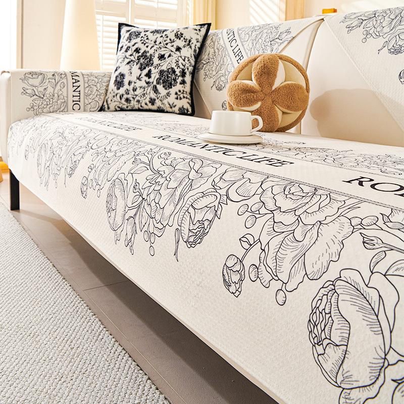 

Retro French Sofa Cushion Universal In All Seasons New Non-Slip Cover Light Luxury High-End Seat Cushion Cover Cloth Towel 70*70cm