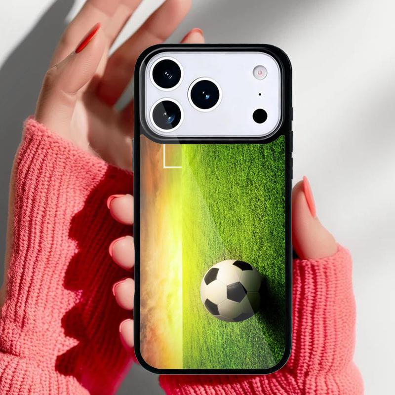 Football Field Green Phone Case for iPhone 17 16 15 14 13 Pro Max Back Cover for 12 11 Pro Coque