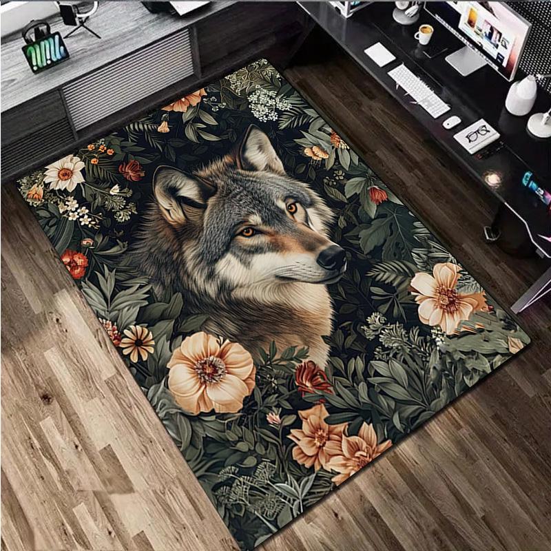 1Pc Animal Flowers Print Rug - Home Decoration Carpet For Living Room Bedroom Flooring Computer Chair Area Rug