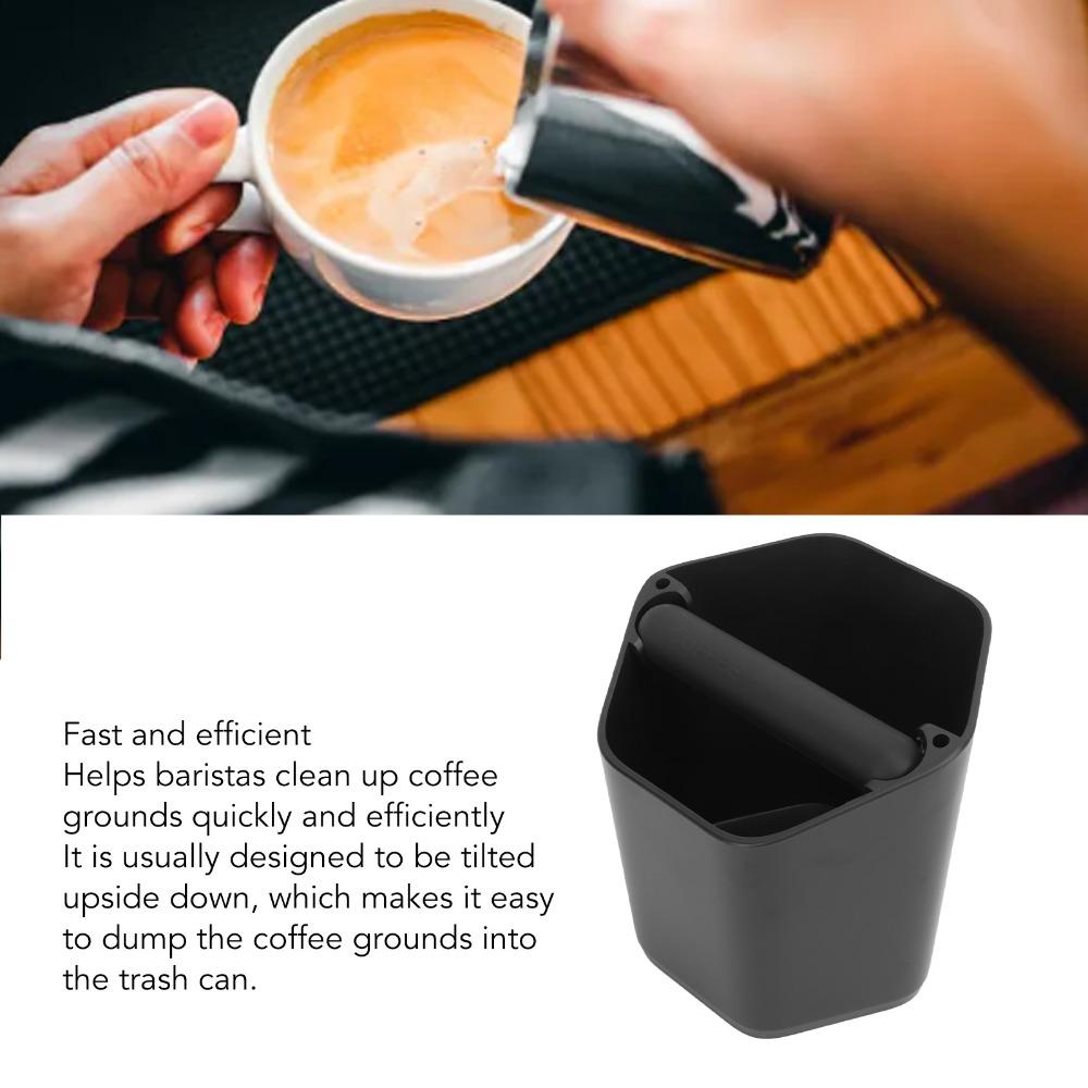 Large Capacity Coffee Knock Box Removable Knock Bar Heat Resistance Espresso Knock Box White Nonslip Base Grounds Knock Box