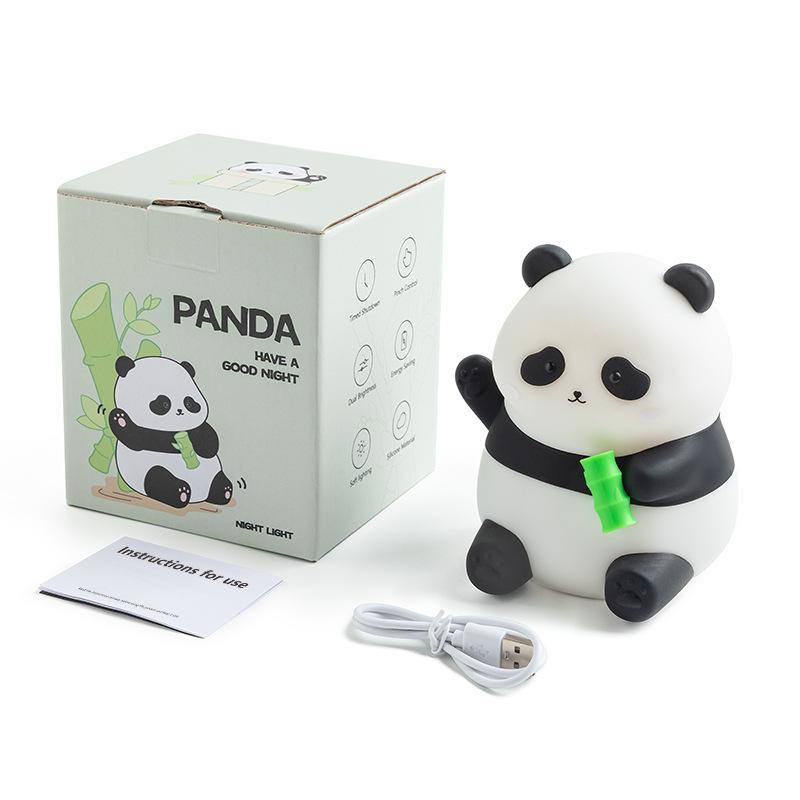 Xiaomi Cartoon Panda Silicone LED Night Light with Touch Sensor - Kid's Bedside Lamp, Holiday Christmas Gift for Bedroom Decoration