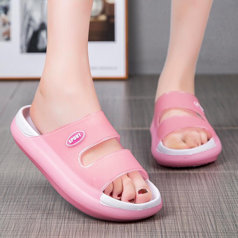 Fashion Women Pink Summer Sandals Rubber Jelly Shoes Non Slip Comfort Women Slipper And Sandal Hot Sale Women Beach Shoes Indoor Slides