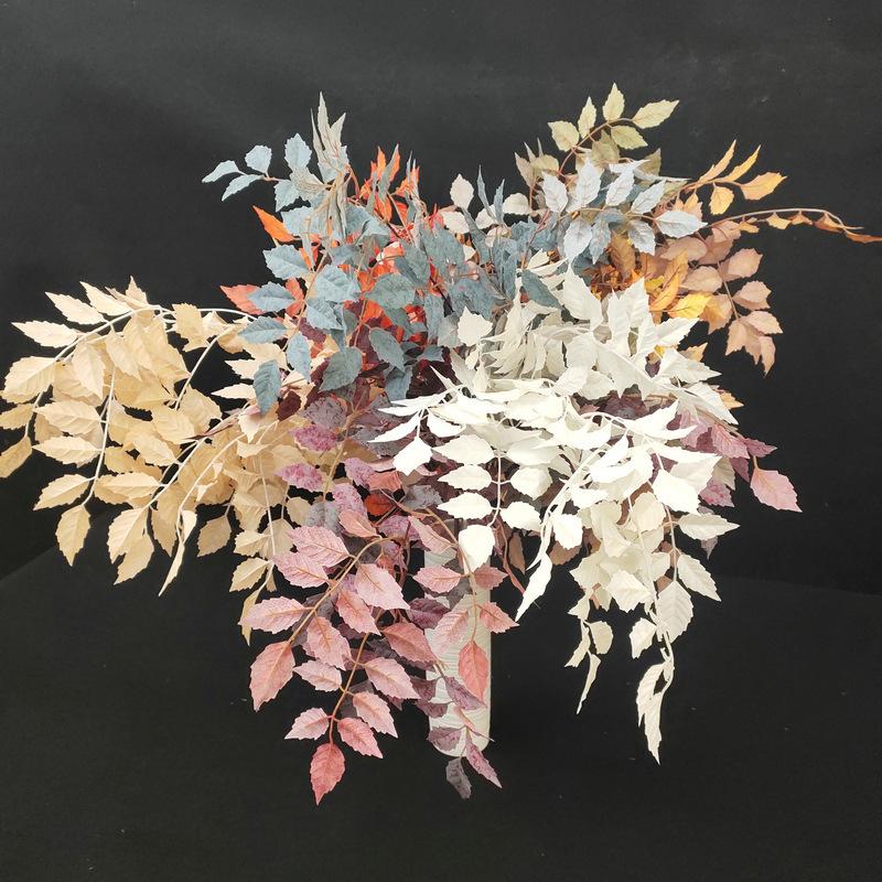 1Pc Simulation Autumn 5-pronged Banyan Tree Leaves, Suitable for Outdoor Courtyard Garden Home Dining Table Living Room Decoration