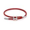 Bracciale in Acciaio a Forma di H: Acciaio Inossidabile Regolabile, Oro 3D, Impermeabile, Resistente al Sudore, Design a Corda