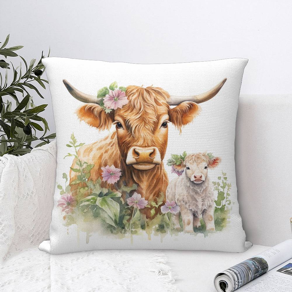 

Милая наволочка с горной коровой, декоративная для дивана, для дома, с двусторонним принтом, плюшевая, квадратная, накидка на подушку, декор, наволочка 12x12in 30x30cm