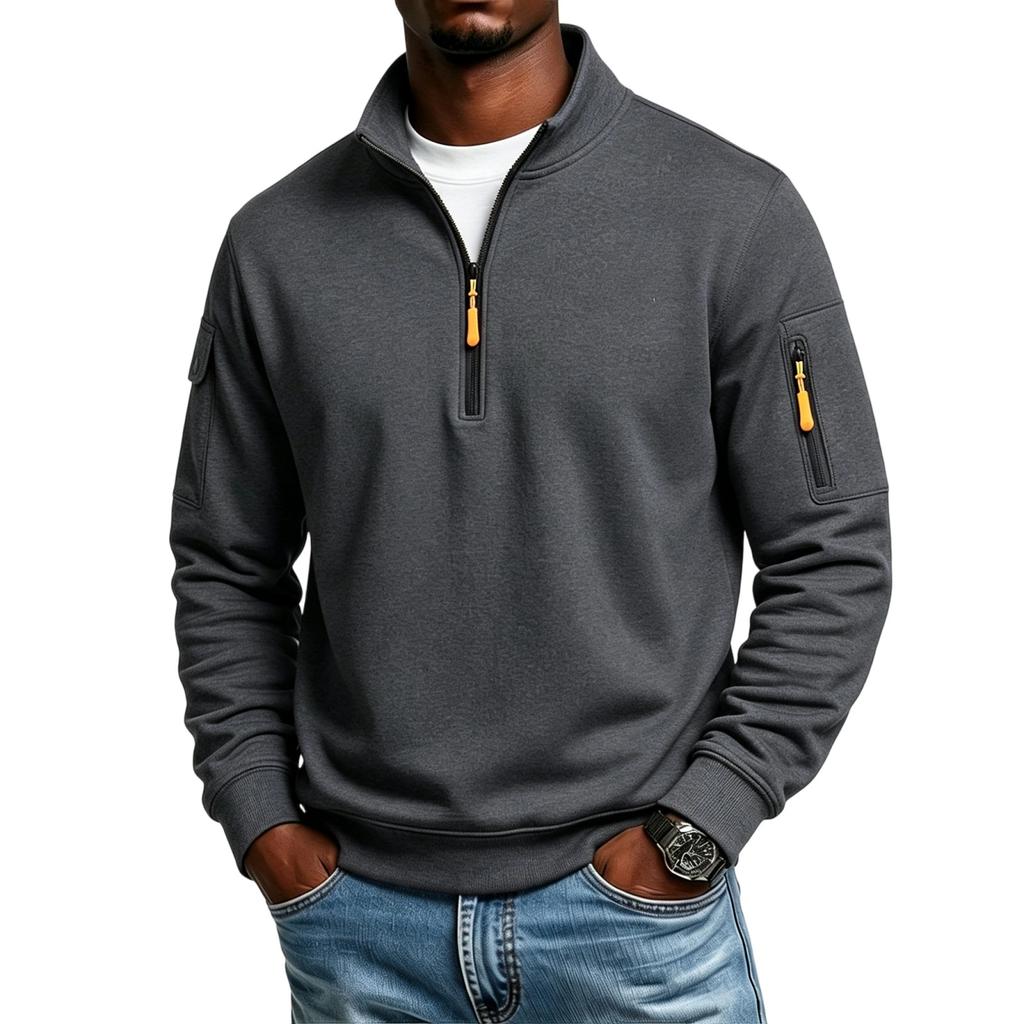 Herren - Gefüttertes Sweatshirt mit Stehkragen für Sport und Training