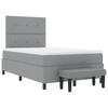 Box Spring Bed with Headboard Light Gray 120 x 190 cm Fabric