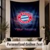 Custom Text Tapestry Bayern Munich Print Wall Tapestry Indoor Living Room Wall Decor