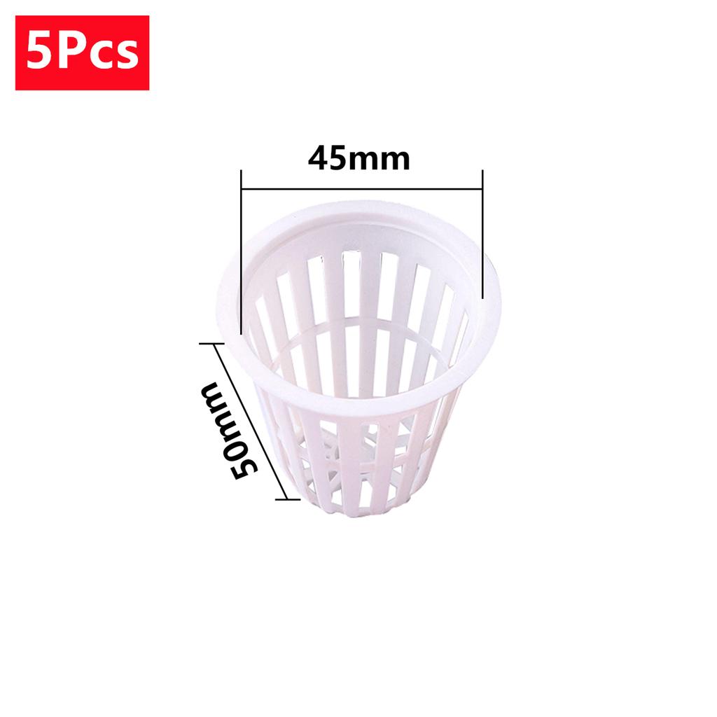 Planting Mesh Cup Hydroponic System Net Basket Soilless Flower Pot Plastic Plant Rooter Slotted Colonization Container 5/50Pcs