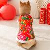 Autumn and Winter Ethnic Wind Northeast Big Flower Padded Jacket Dog Clothes Small and Medium Dog Teddy Chinese New Year Festive Pet Clothes
