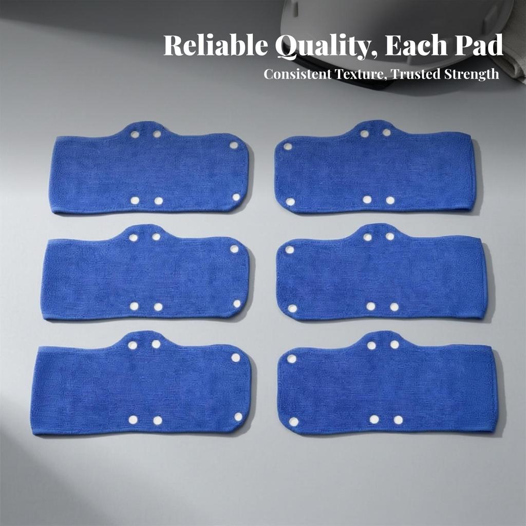 6 Pieces Blue Helmet Sweatband Absorbent Snap-Fastener-on