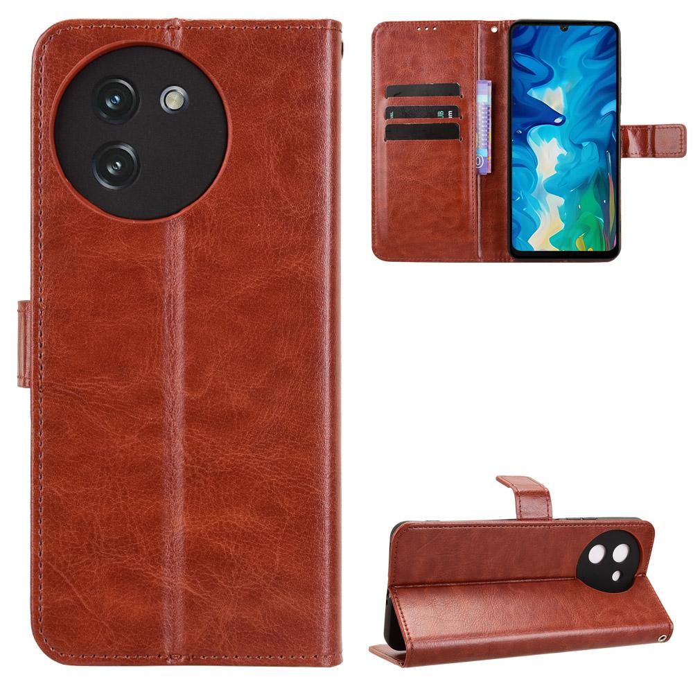 For Doogee Note 59 Pro/Doogee Note 59 PU Leather Case with Strap Crazy Horse Texture Phone Wallet Cover