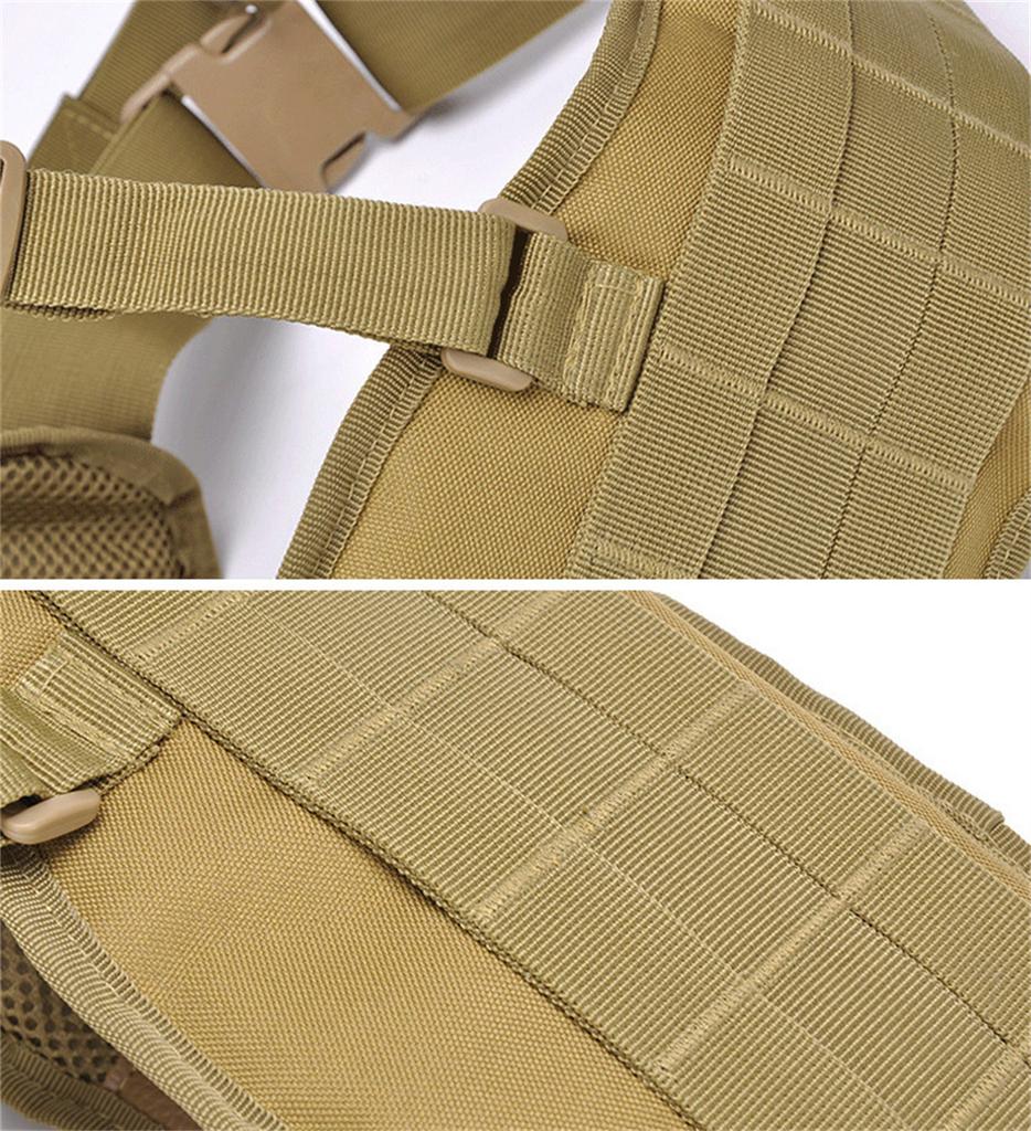 Tactical MOLLE Padded Waist Belt with Y-Shaped Suspenders 600D Heavy Duty Battle Belt Support Combat Load Carrier for Airsoft Hunting
