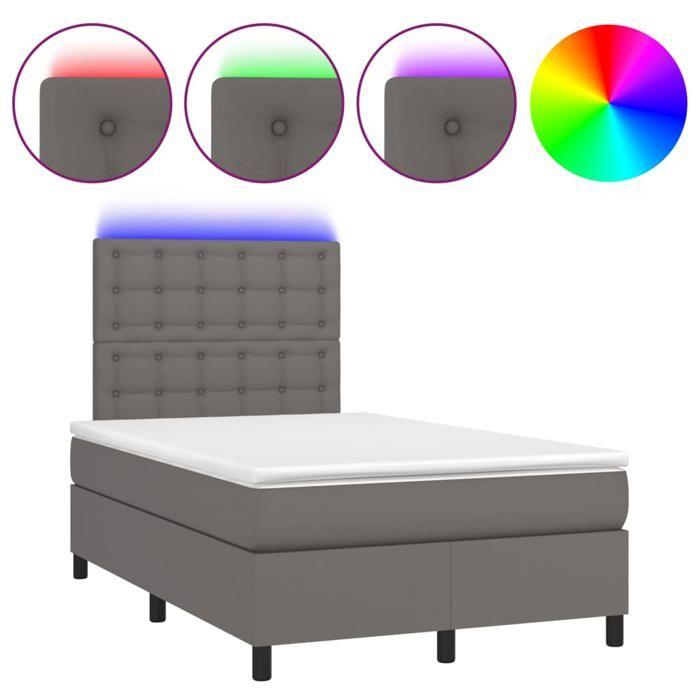 VidaXL Sommier à Lattes de Lit avec Matelas et LED, Lit Rembourré, Lit Double, Lit Adulte de Chambre à Coucher Intérieur, 3135937