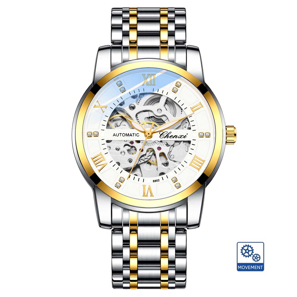 CHENXI Men's Hollow-Out Automatic Mechanical Watch Stylish Business Water Resistant for Daily Use Watches for Man Reloj Hombre