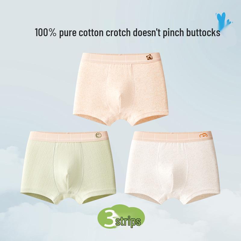 Teen Boys' Pure Cotton Class A Boxer Briefs, Big Size