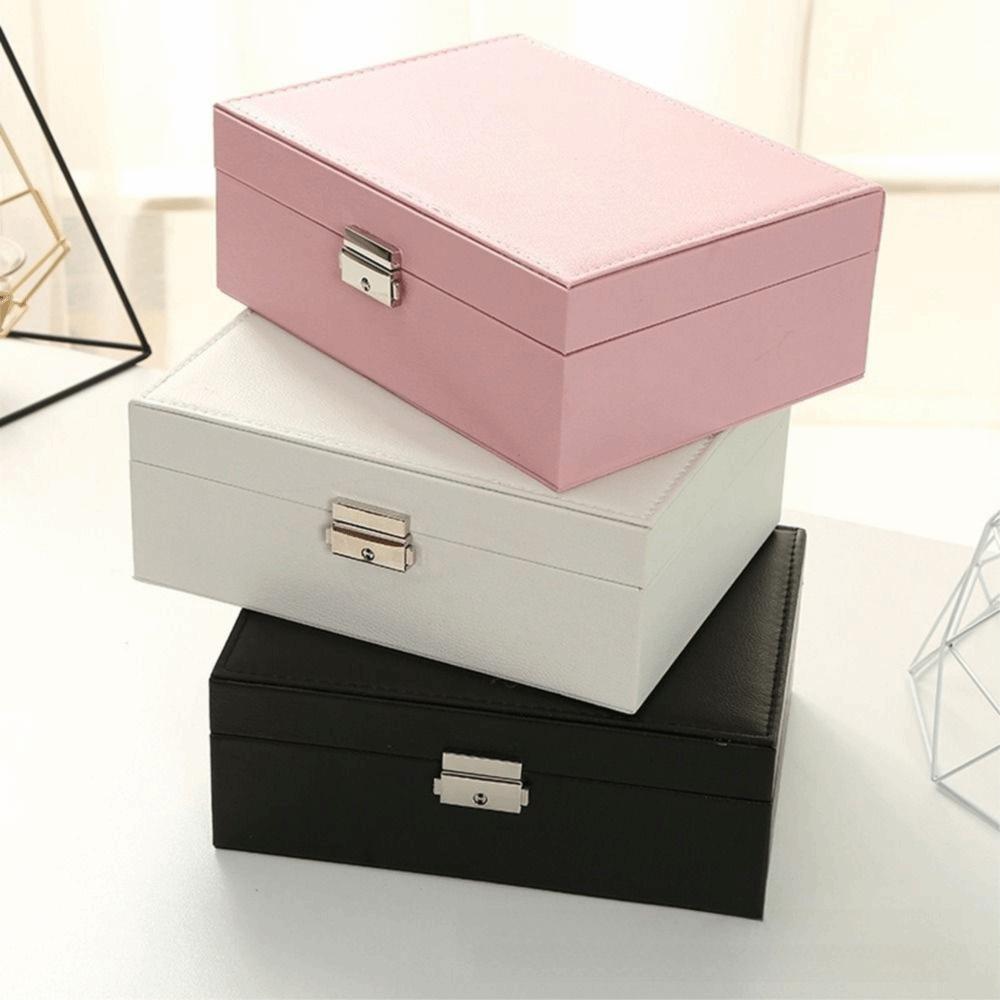 Large Capacity Double Layer Jewelry Box PU Cosmetics Box Jewelry Storage Box  Bracelets