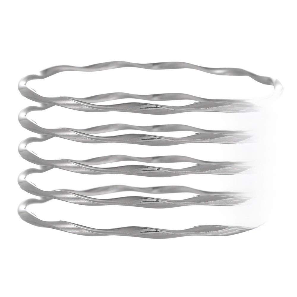 Geometrisches Reifen-Manschettenarmbänder-Set Mit Galvanisierter Oberfläche Für Männer Und Frauen Sommer 2025