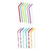 6 Pieces Of Silicone Colored Tea Drinking Straws With Cleaning Brush In The