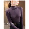 Women Mock Neck Modal Long Sleeve Tee Fleece Lined Thick Warm Base Layer Top