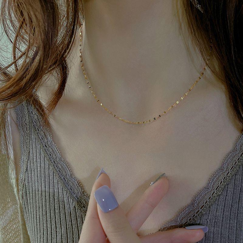 

Европейский и американский ins ветер титановая сталь эмаль капающее масло цвет высококачественное ожерелье нишевое холодный ветер хип-хоп ключичная цепочка шейная цепочка Gold simple necklace