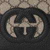 Gucci Portofel Pânză și Piele cu Logo Dublu G Gol Împletit Portofel Bărbați Negru Abanos 701420-K9GSG-9769