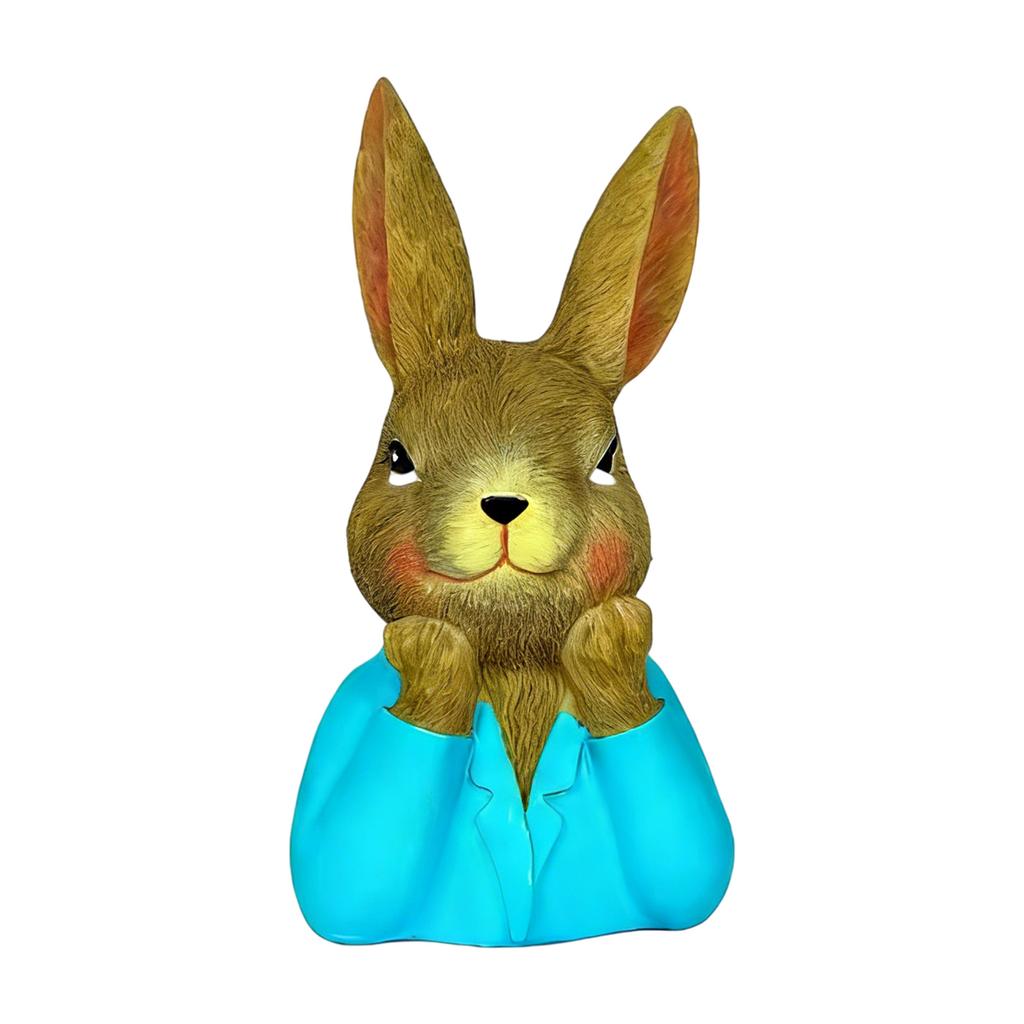 Artistic Resin Easter Rabbit Desktop Decors Handmade Holiday Gift Celebratory Rabbit Statue for Family Celebration