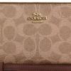 Coach 19 Cierre de Cremallera con Logo Metálico Cartera de Lona Recubierta Regular para Mujer Color Canela con Canela Marrón y marrón