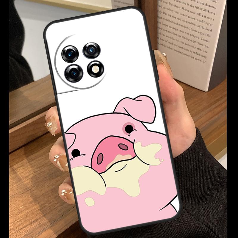 Cute PINK Kawai Pig Case For OnePlus 13T 10T 15R 10R 12R 13R 13 12 11 9 10 Pro Nord CE 5 2 3 4 Lite N20 N30 Cover
